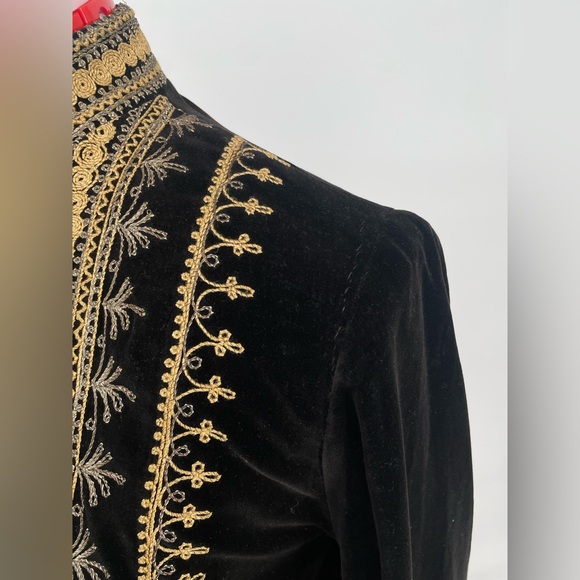 Vintage Tahsin Safadi Boutique Black Velvet Embroidered Flared Sleeve Jacket - Picture 12 of 16